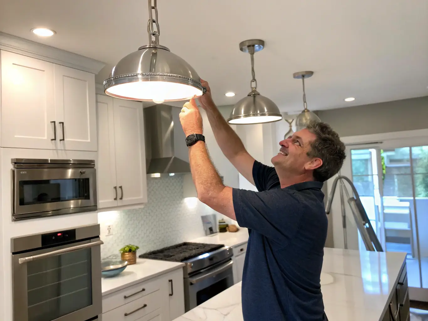 A professional headshot of a smiling home renovation expert in a well-lit, modern kitchen, showcasing their expertise and approachability.