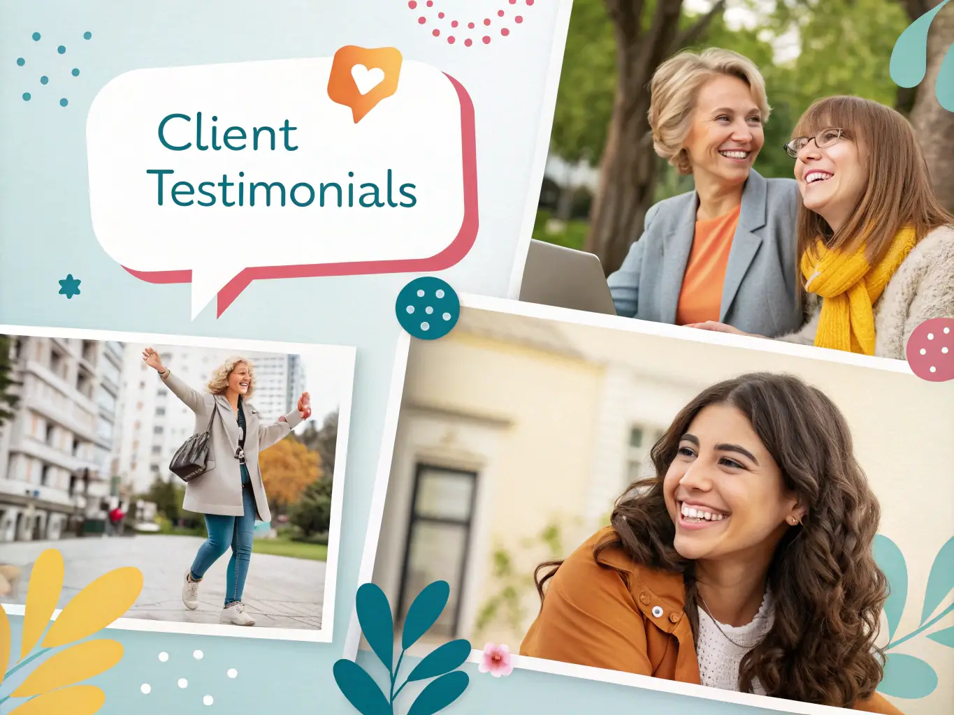 A collage of positive testimonials from satisfied clients, highlighting the positive experiences of users who have found professionals through Digital Heavens.
